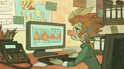 Financial Officer analyzing financial data and managing budgets