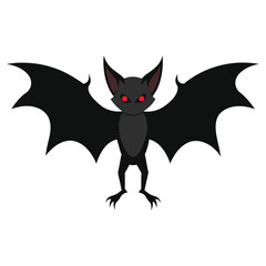 Bat animal flat vector illustration on white background.