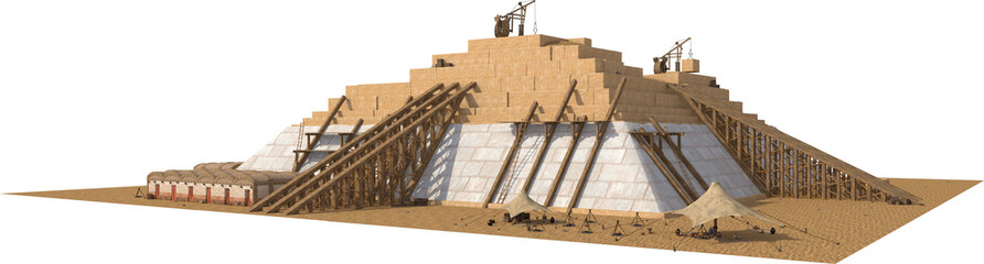 egyptian pyramid ancient building tomb under construction arch viz cutout