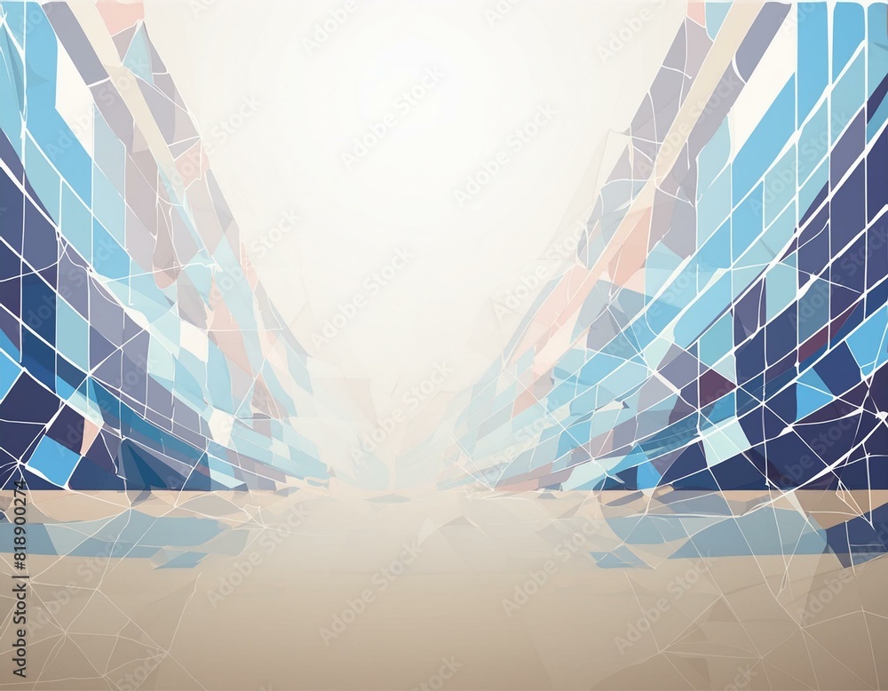 Wall mural an abstract background featuring an white and blue background, in the style of mosaic-like forms cop