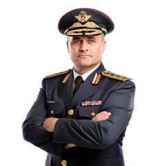 Policeman in a uniform on transparent background