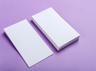 Papers for notes mockup isolated on purple background