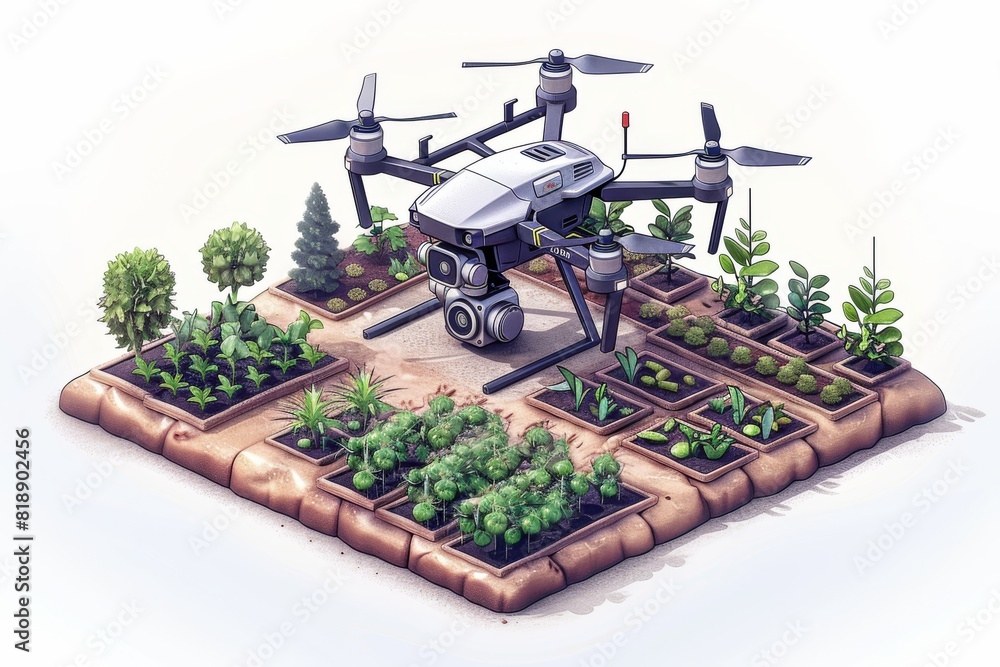 Poster smart farming technology in precision agriculture for high-tech farming and remote sensing in dense 