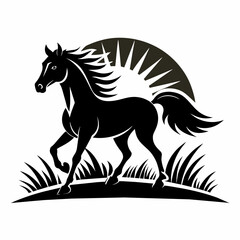 horse silhouette vector