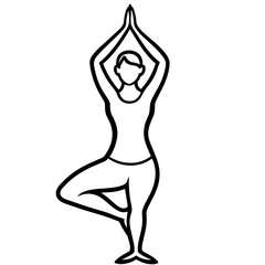 yoga lineart vector illustration