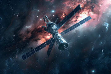 High-tech XM Satellite Soaring Through the Majestic Cosmos: A Symphony of Science and Discovery