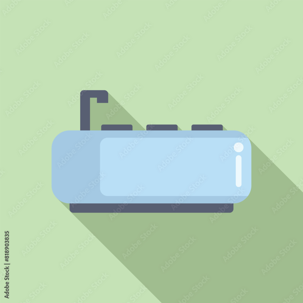 Poster minimalistic flat design of a digital projector icon with cast shadow, perfect for presentations and