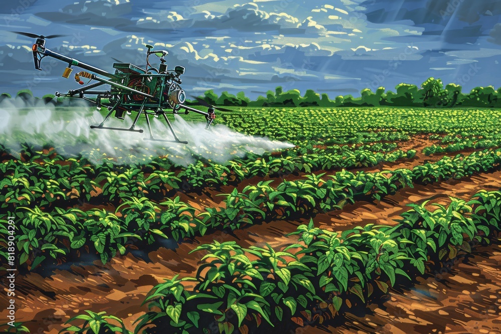 Poster smart farming technology in precision agriculture for high-tech farming and remote sensing in dense 