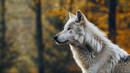 Obraz premium In its element, a majestic gray wolf patrols its territory, with a coat that's both fierce and beautiful.