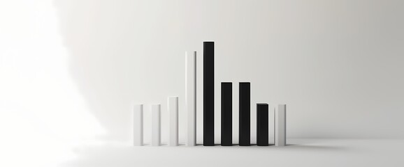 Clean-cut representation of a sudden rise in market performance, depicted in a minimalist bar graph against a clean white background.