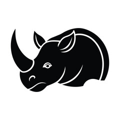 rhinoceros head silhouette vector illustration on white background