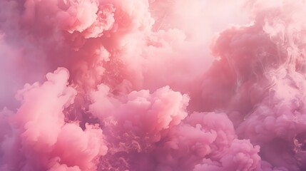 Soft pink clouds of smoke drift lazily, creating an atmosphere of peaceful serenity