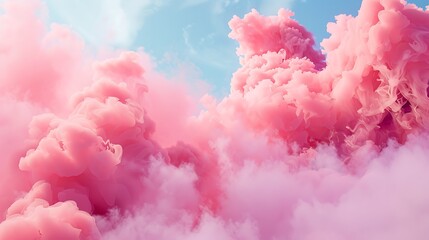 Soft pink clouds of smoke drift lazily, creating an atmosphere of peaceful serenity