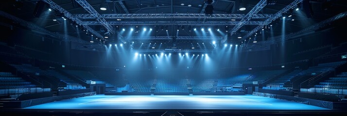 Empty arena for sports competitions, banner background with copy space for text or logos