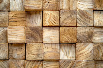 Texture Of Many Arranged Wooden Cubes Of Various Types For Background Created Using Artificial Intelligence