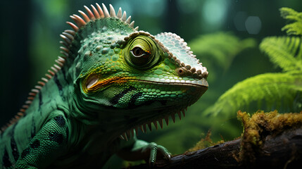 Fototapeta premium iguana on a branch