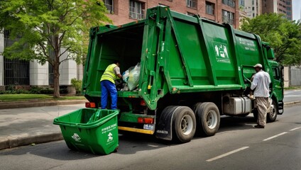 dump truck in the city