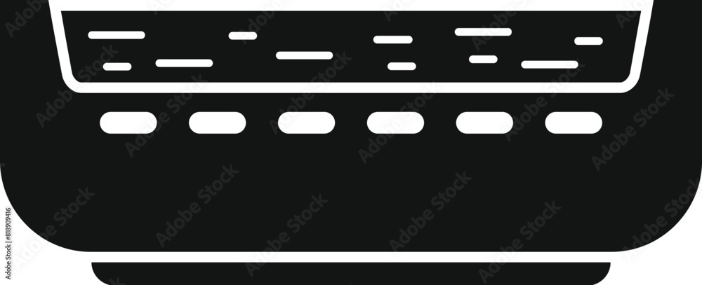Poster simplified vector image of a modern computer keyboard silhouette on a white background