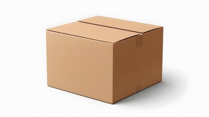 Cardboard box isolated on white background. Generative AI.