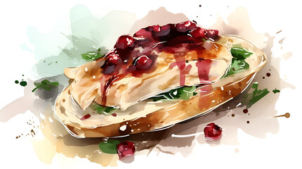 sandwich with salmon and vegetables