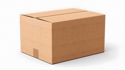 Cardboard box isolated on white background. Generative AI.