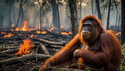 orangutans and forest fires