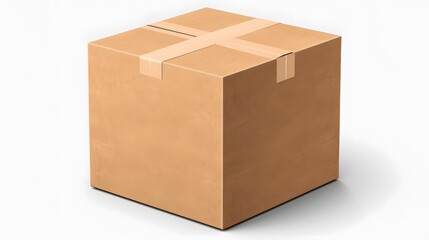Fototapeta premium Cardboard box isolated on white background. Generative AI.