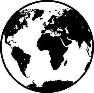 Earth globe vector icon on a transparent background.