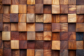 Fototapeta premium Texture Of Many Arranged Wooden Cubes Of Various Types For Background Created Using Artificial Intelligence