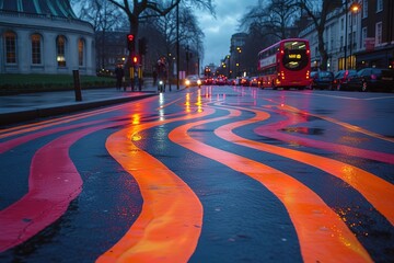 City Street Art Traffic Calming Traffic calming measures creatively designed with street art,...