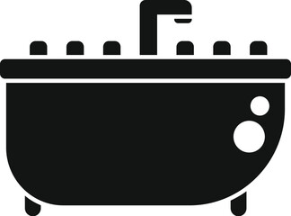 Vintage clawfoot tub silhouette in black, a classic and elegant bathroom fixture for luxury selfcare and relaxation, isolated vector design element with a retro and antique touch