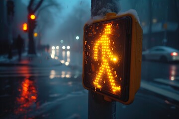 City Traffic Signal Countdown Timer A countdown timer on a traffic signal, enhancing awareness for pedestrians