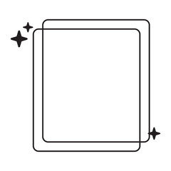 Y2K border line frames with stars.