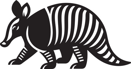 Armadillo silhouette vector icon illustration.