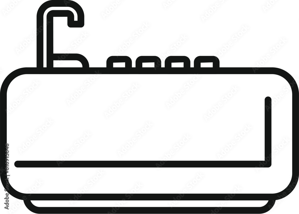 Poster minimalistic line art representation of a modern computer keyboard icon