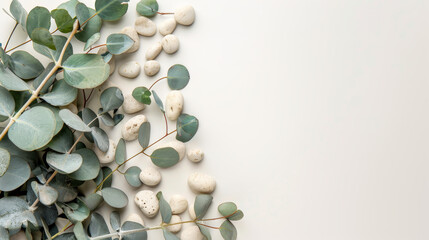 Serene Eucalyptus and Pebbles Minimalist Botanical