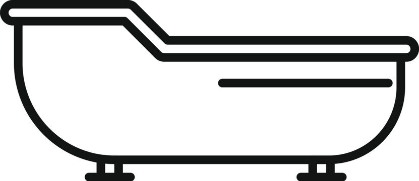 recommend clip art: Clean, simple line drawing of a bathtub, perfect for icons or minimalist designs