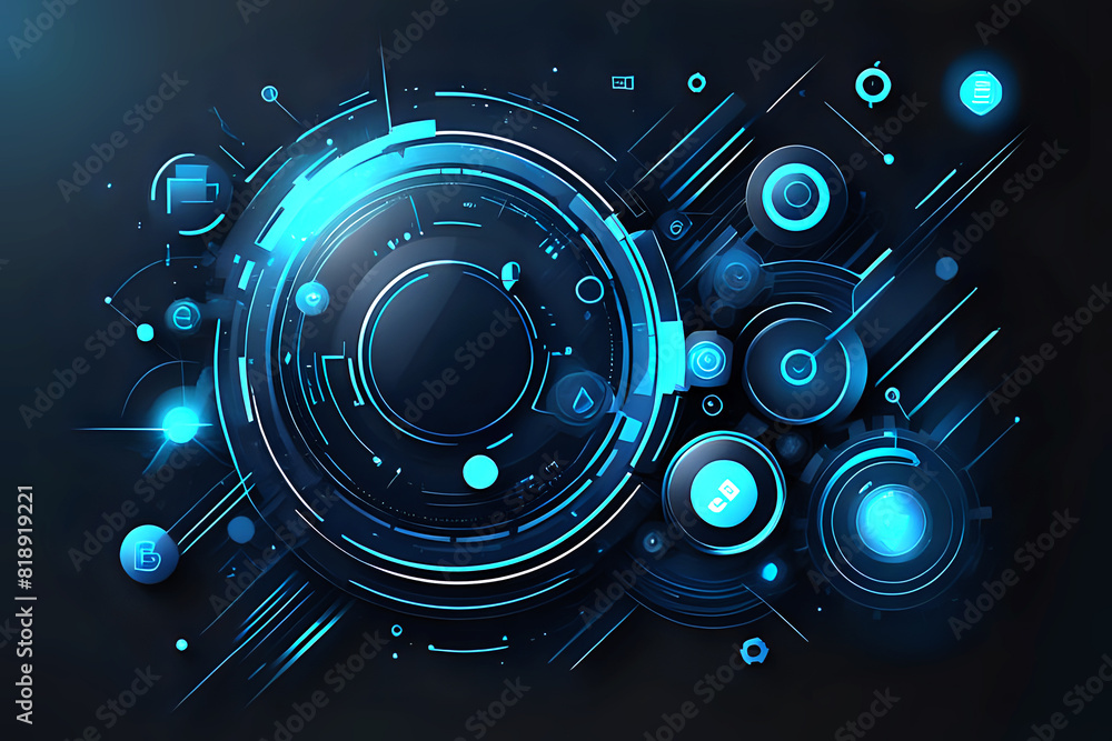Poster abstract business communication technology digital innovation future tech data, internet concept abs