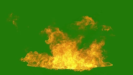 fire and flame. green screen