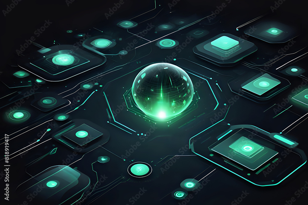 Poster abstract business communication technology digital innovation future tech data, internet concept abs