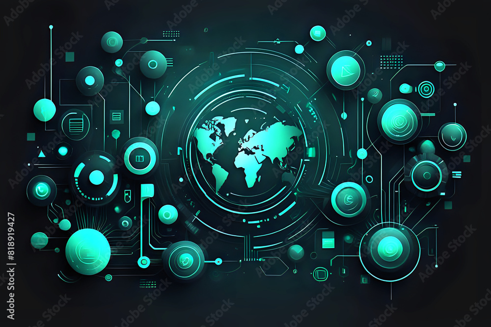Poster abstract business communication technology digital innovation future tech data, internet concept abs