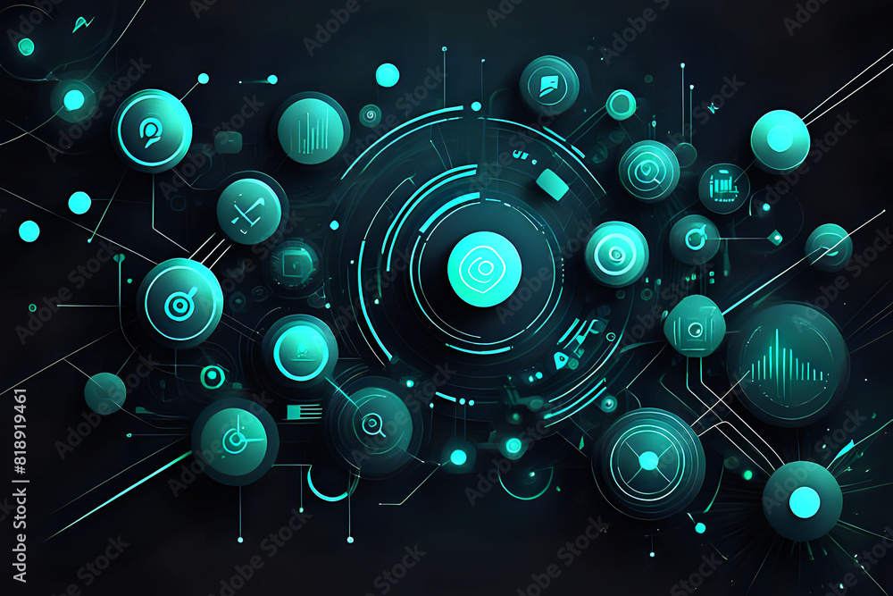 Poster abstract business communication technology digital innovation future tech data, internet concept abs