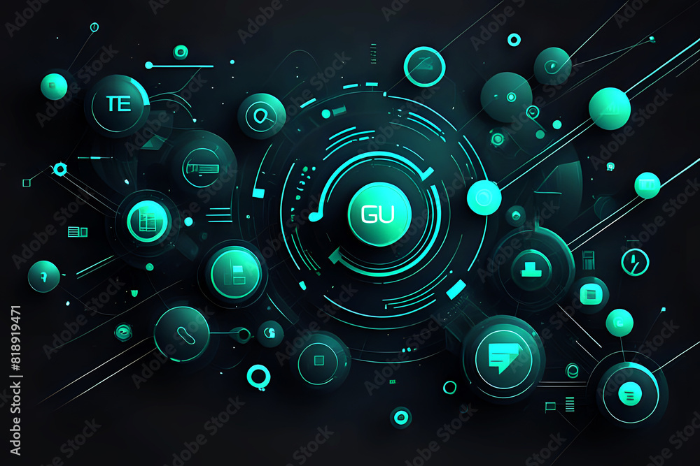 Poster abstract business communication technology digital innovation future tech data, internet concept abs