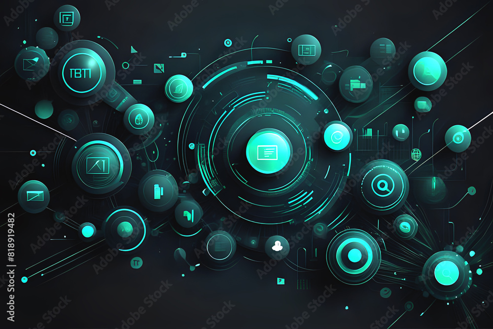 Poster abstract business communication technology digital innovation future tech data, internet concept abs