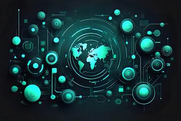 Obraz premium Abstract business communication technology digital innovation future tech data, internet concept abstract background desnig illustration. 
