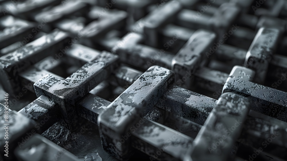 Poster a blockchain ledger with unchangeable entries, each block sealed and protected, emphasizing the perm