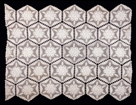 knitted fabric texture with lace, full frame