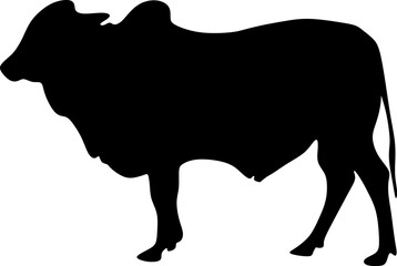cow vector art, cow silhouette image suitable for logos or qurban coupons, Eid Adha Eid Hajj cows
