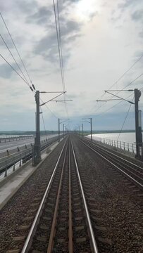 Zugfahrt, Perspektive aus dem Fenster