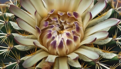 cactus flower in the form of a circle close up